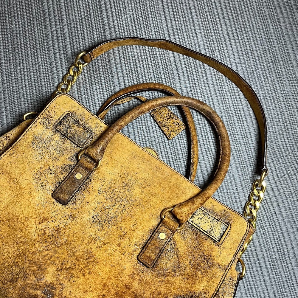 Michael Kors East West Hampton Tote Bag MK Signature Canvas Brown Shoulder Bag - Picture 6 of 10